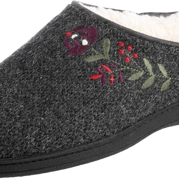 Women's Suede Hoodback Slippers Cozy Berber Lining Indoor Outdoor Rubber Sole